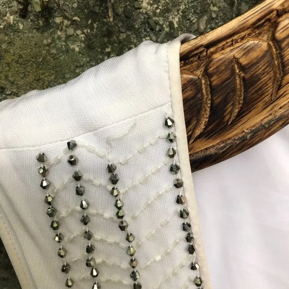 Tory Burch Dress Meris Beaded Art Deco Gatsby 1920 White Dress xs